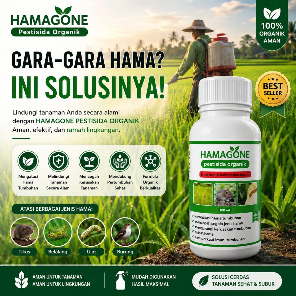 PESTISIDA ORGANIK OBAT ULAT PADI SUNDEP BELUK 500 ML HAMAGONE - Obat Hama Padi, Atasi Hama Ulat Sund