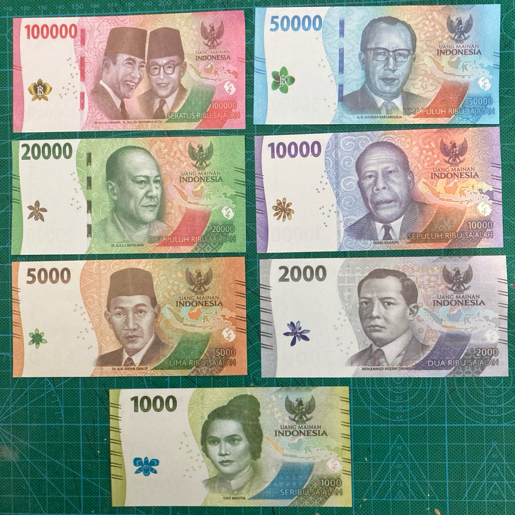 100 Lembar Mainan Uang Mirip Asli Untuk Buket Bouquet Monopoli Alat Peraga Belajar Mata Uang Kertas 