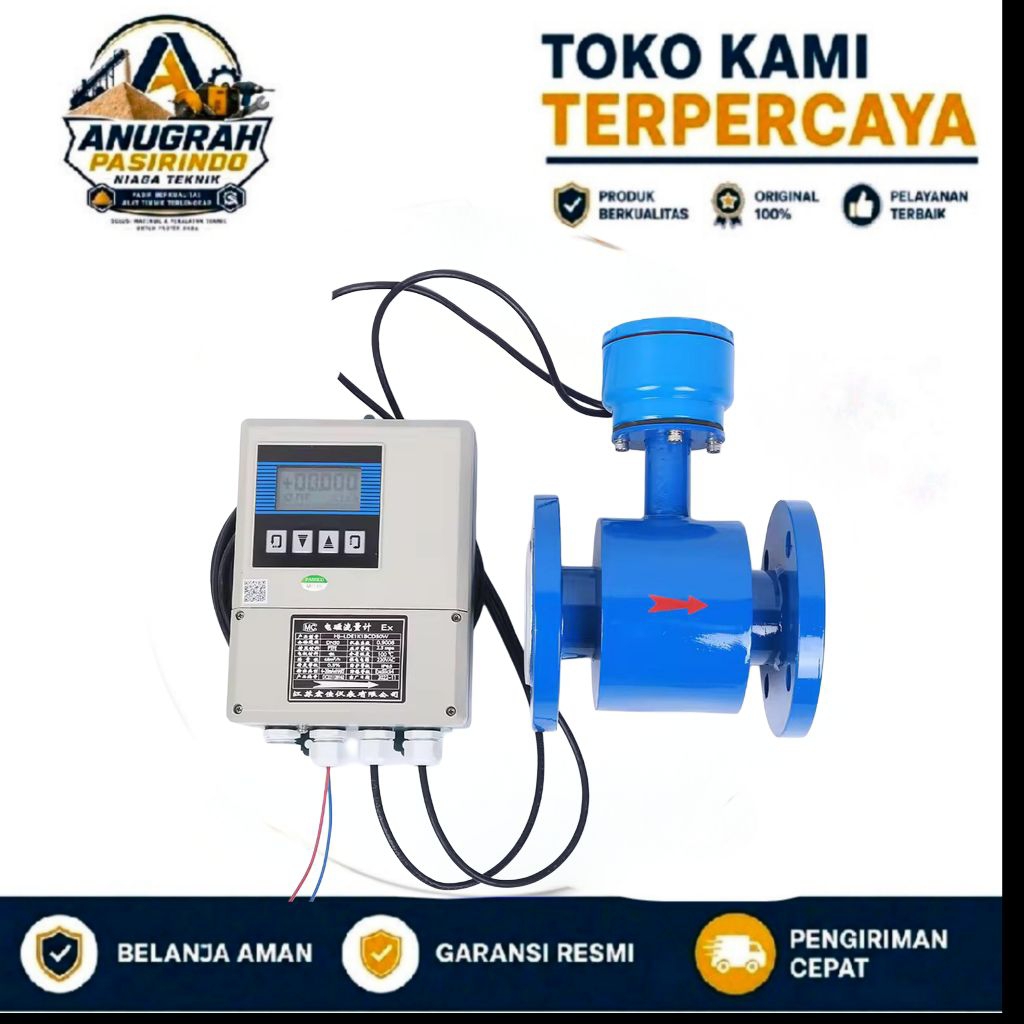 Flowmeter Electromagnetic 4"DN100 Flow meter PTFE Magnetic Aliran Cairan Makanan Kimia Limbah