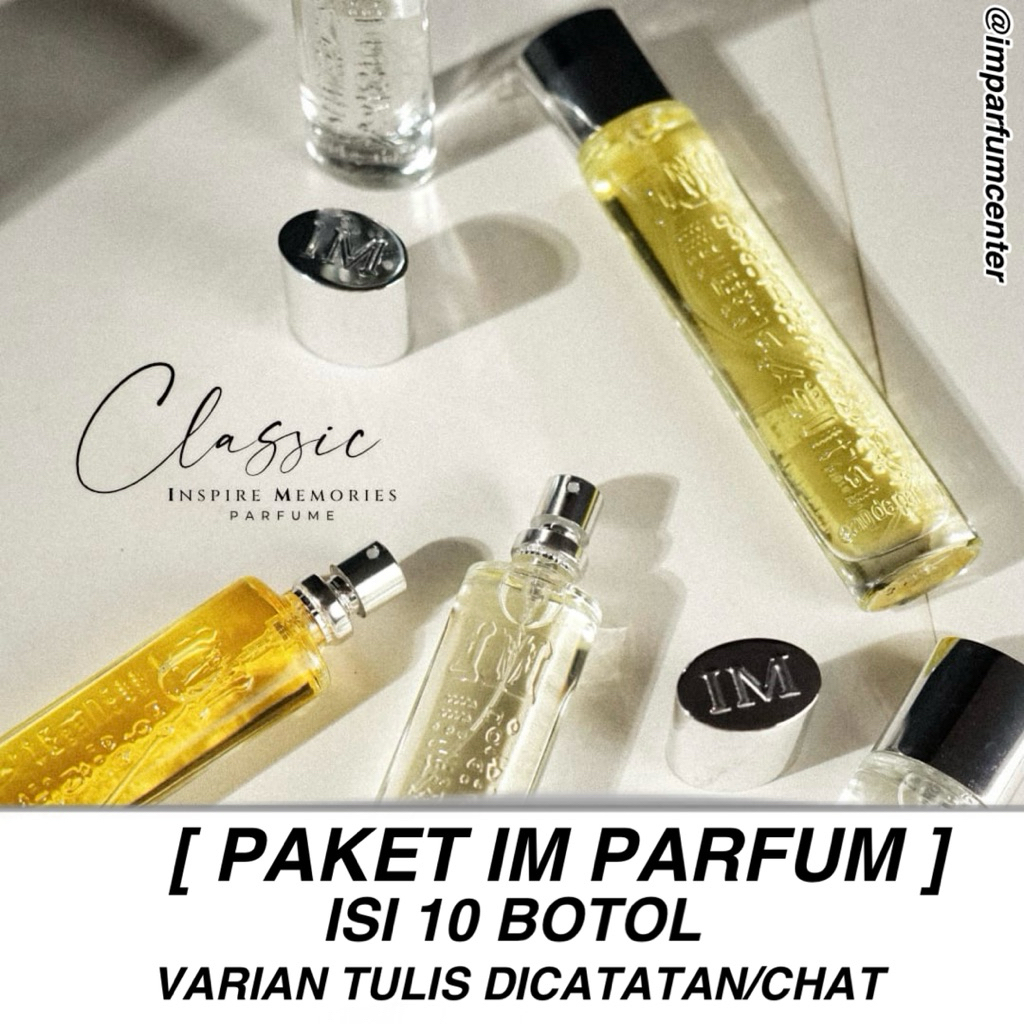 Paket 10 botol IM Parfum Original BPOM ( Aroma tulis dicatatan / chat )