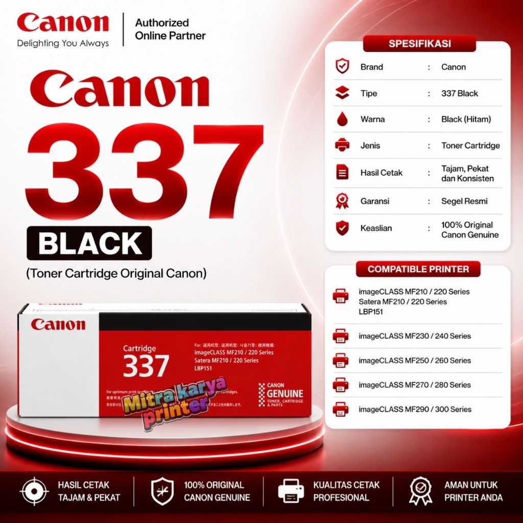 Toner Canon CRG 337 Black Compatible MF211 MF215