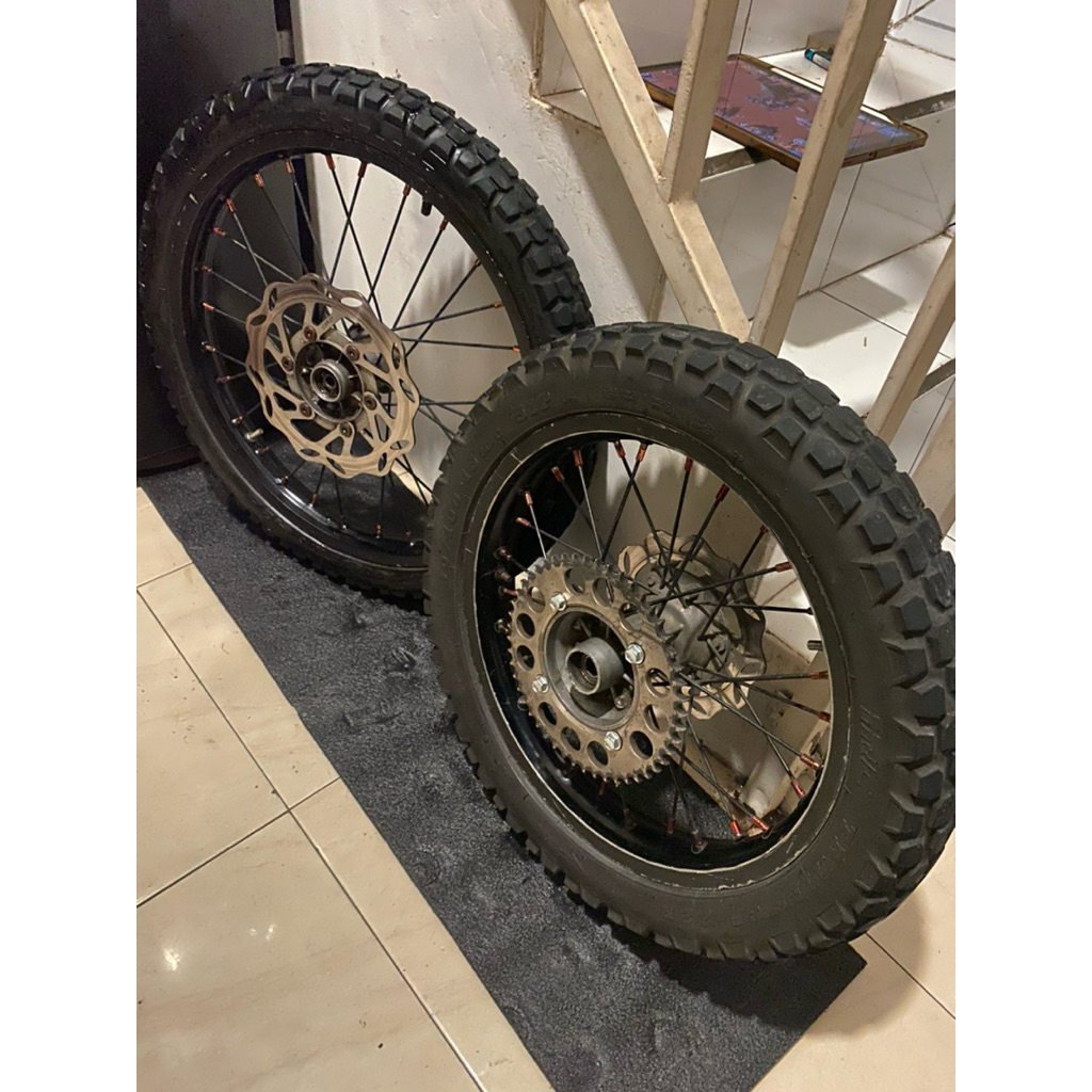 whellset / ban set trail klx 16 19 murah original copotan