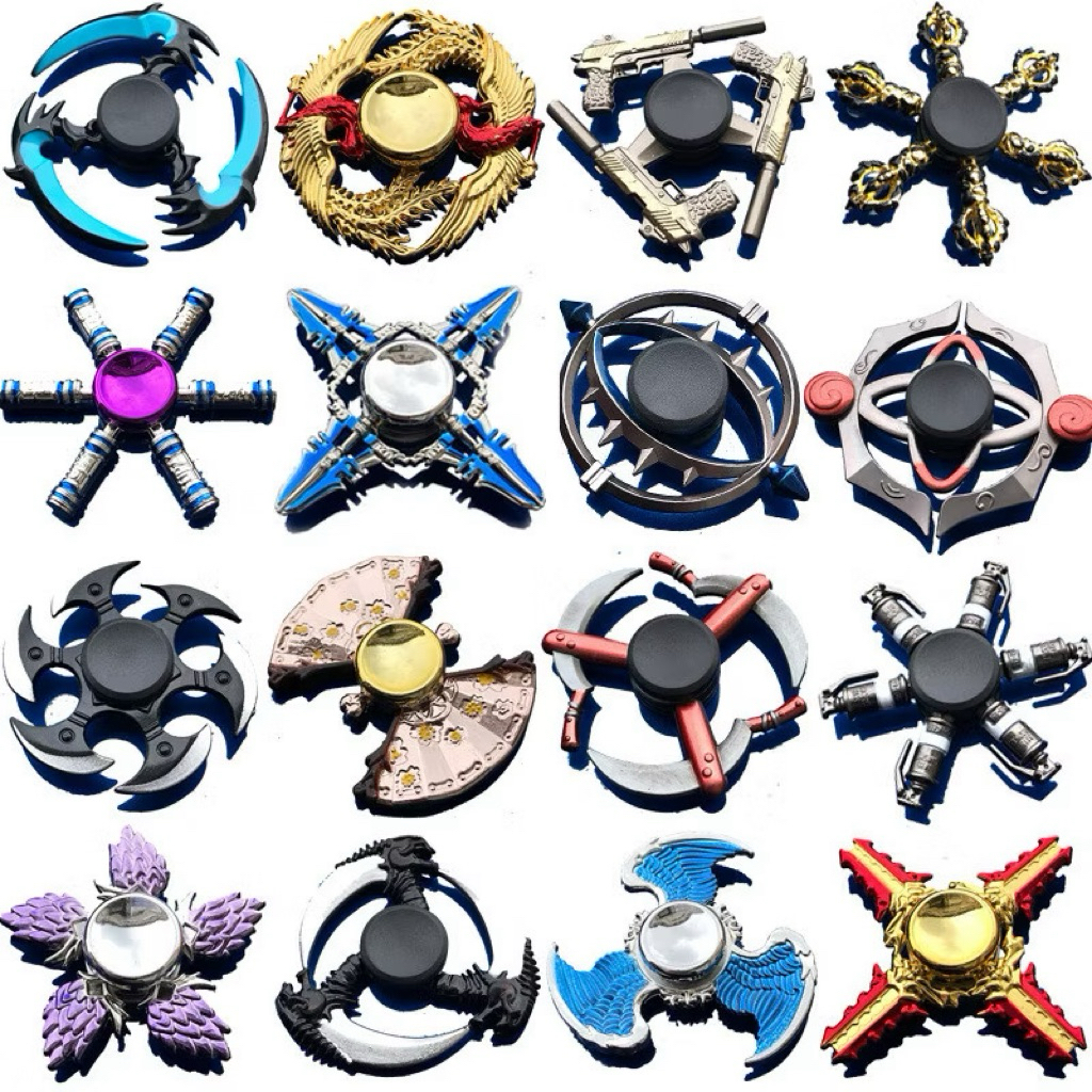 Shuriken Fidget Spinner Metal Premium Ninja Suriken Kunai Besi Sabit Kelewang Gir Pistol Mainan