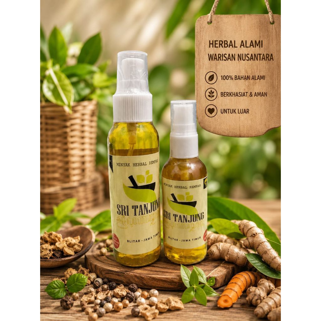 Minyak Rempah Herbal Serbaguna "Sri Tanjung" Atasi berbagai jenis Luka, Peradangan dan Jerawat