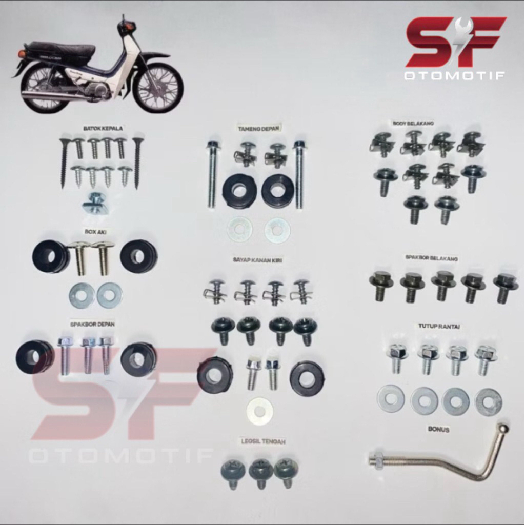 Baut yamaha alfa full body termasuk karet / baut full body yamaha alfa terlengkap