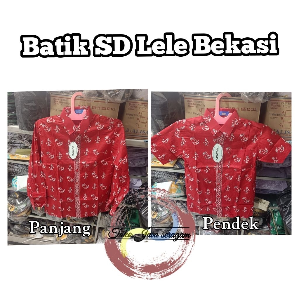 Seragam Batik Lele Batik SD Negeri Bekasi Panjang Pendek Kemeja Baju