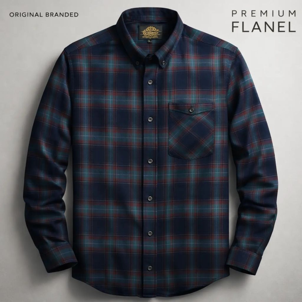 F2D Kemeja Flanel Dark Navy Brown Premium Best Seller / flanel/hem pria/ flanel pria/ kemeja flanel/