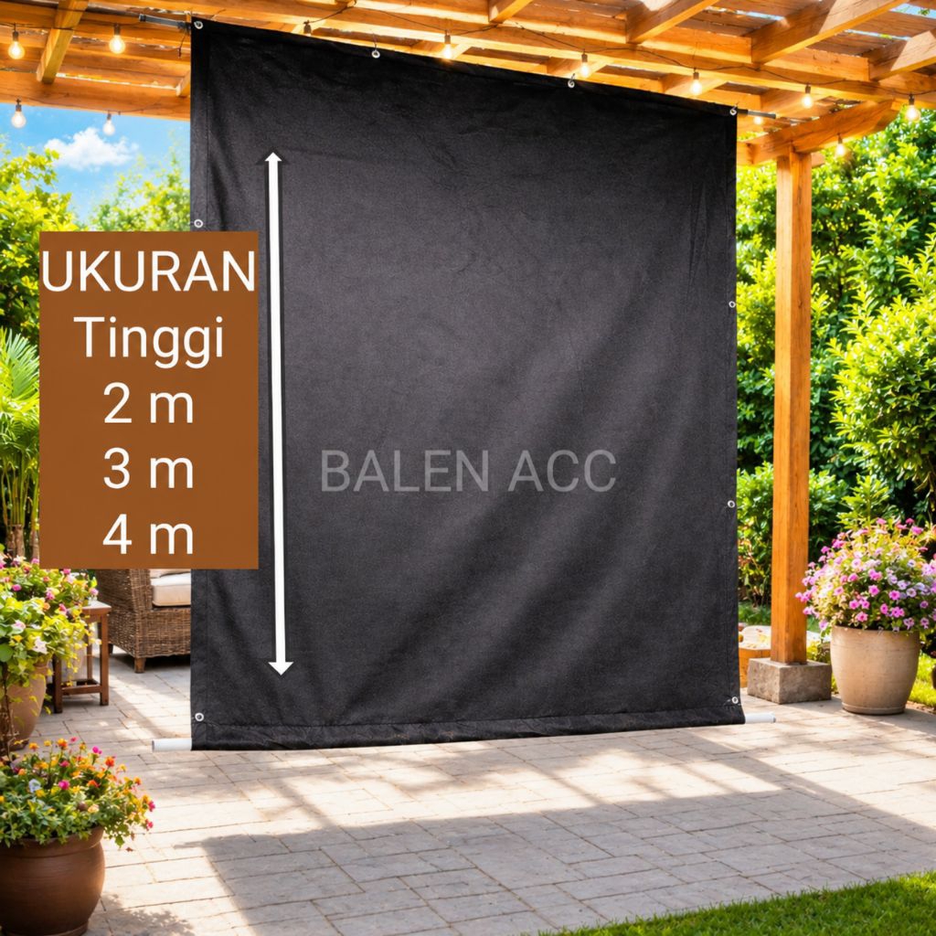 Tirai Gorden Krey Penutup Jendela Skat kain Scren Blind Peneduh Outdoor Bisa Digulung Anti Air Panas