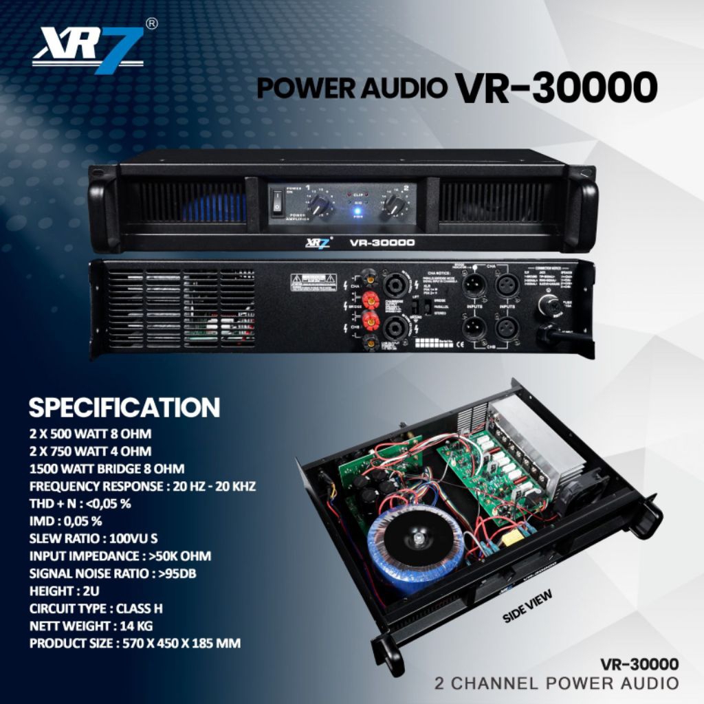 Power Amplifier XR Vr 30000 Original Power 2 Channel XR7