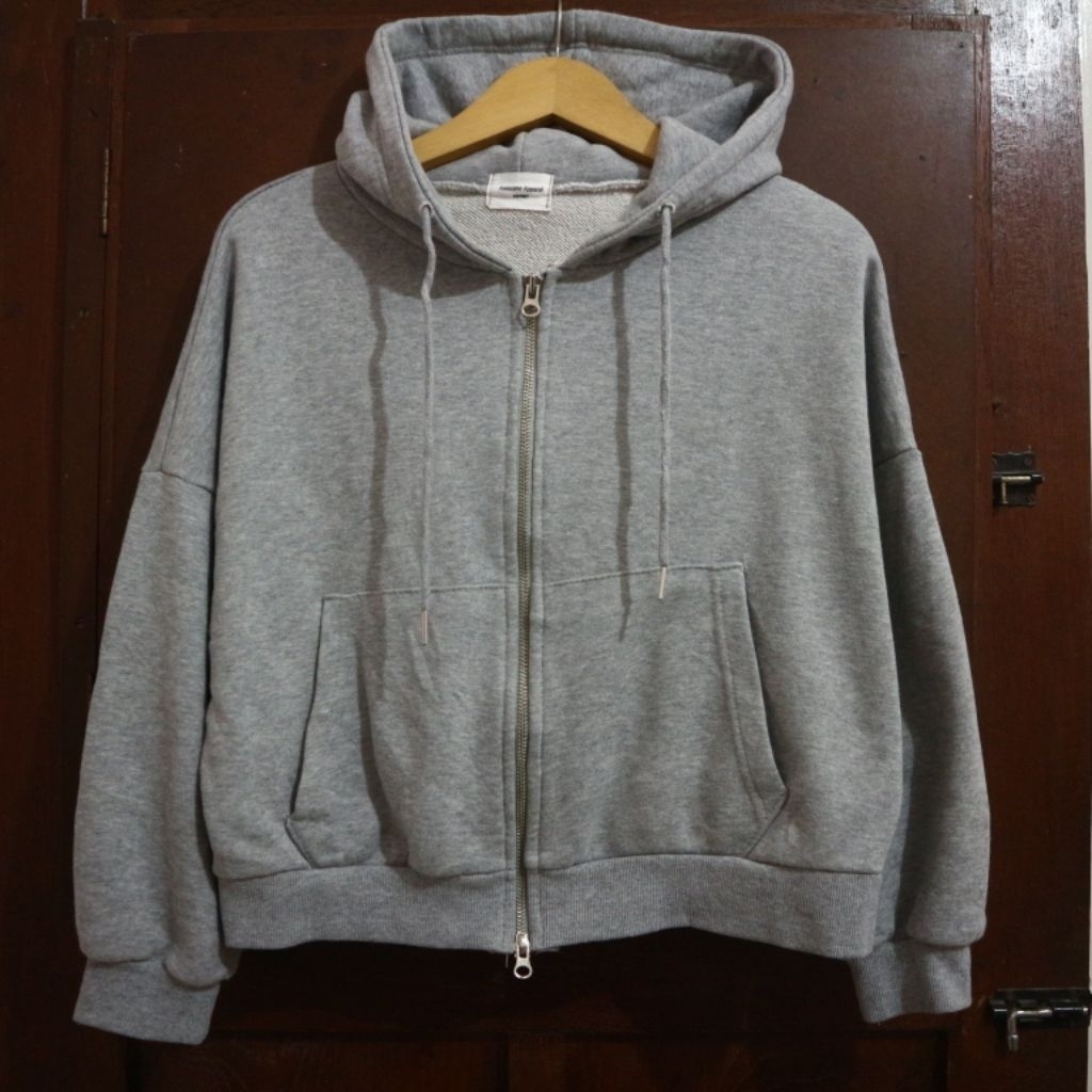 Awesome Apparel Double Zip Up Hoodie Gray