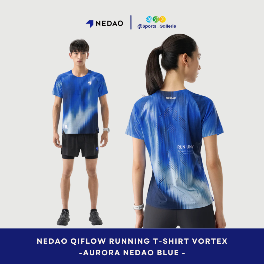 NEDAO QiFlow Running TShirt VORTEX - AURORA NEDAO BLUE