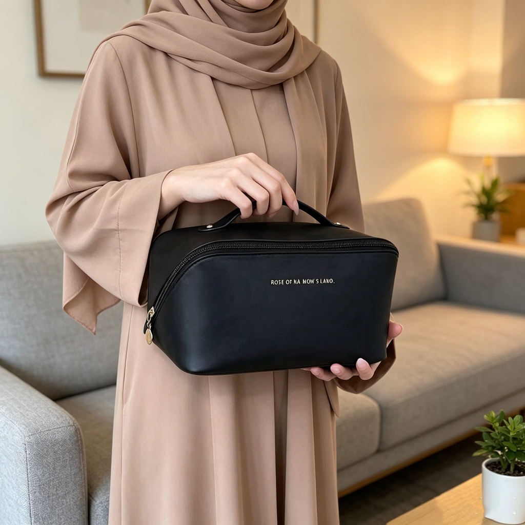 (COD)Pouch make up portable Tas Kosmetik Tas make up Waterproof Tas Makeup Travelling Kulit PU