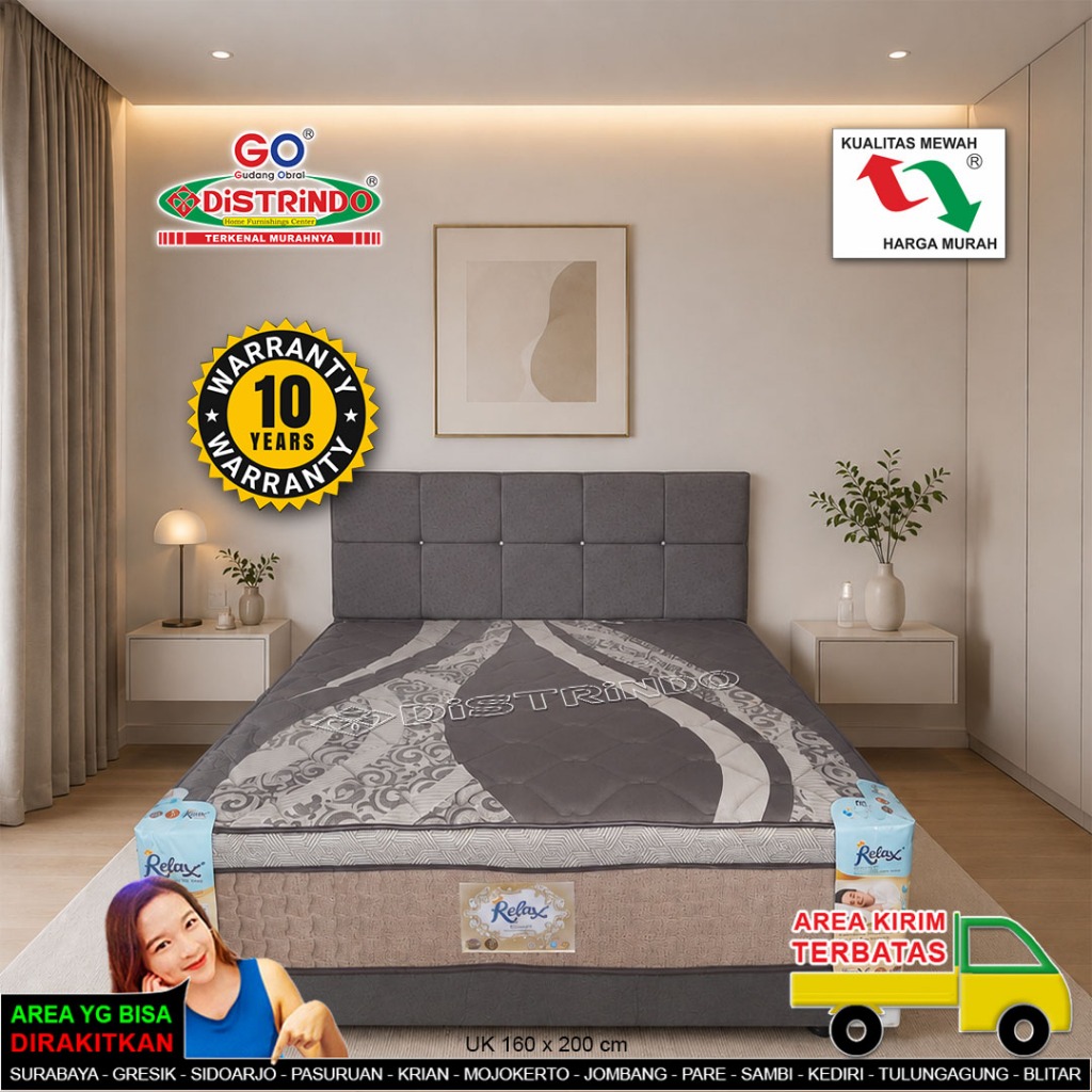 Distrindo - Springbed Set Divan menyatu sama Kasur + Sandaran