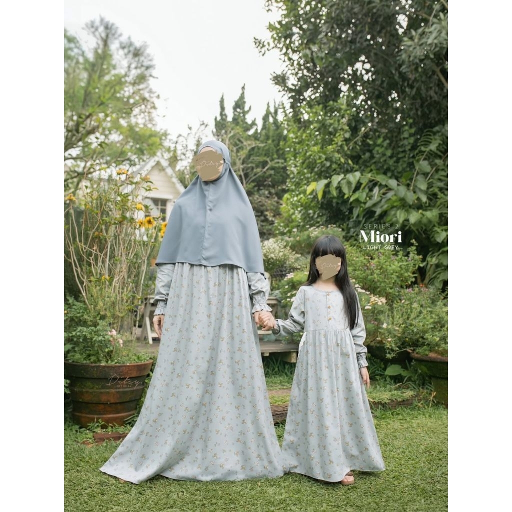 ditsy mei  2026/Miori light grey size M/little Miori light grey size 7/Little amaline deep grey size