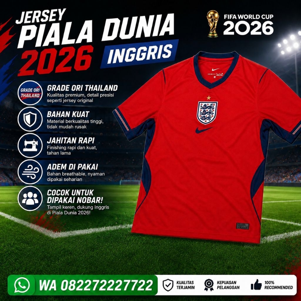 JERSEY INGGRIS PIALA DUNIA 2026