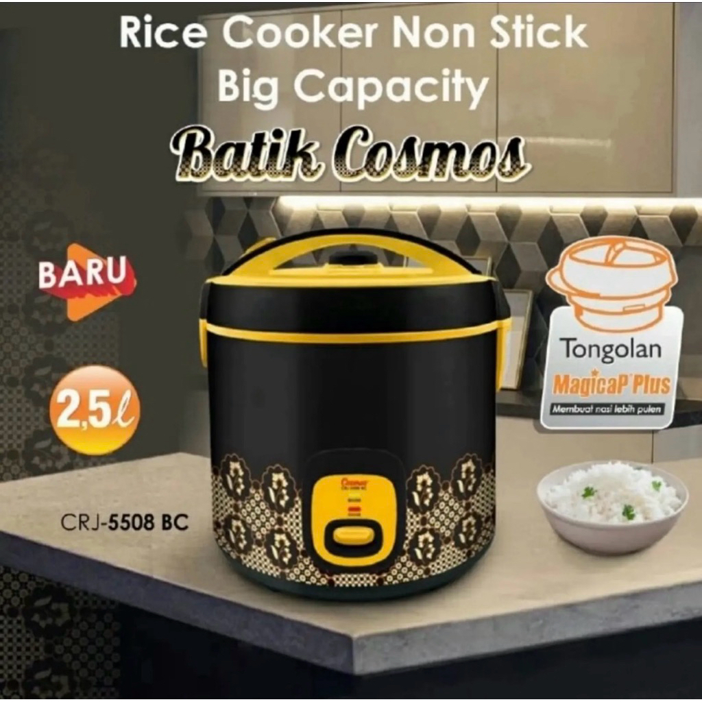 COSMOS CRJ-5508 BC Magic Com 2.5 liter Magic com Big Capacity Rice Cooker 2.5 liter ukuran besar 10+