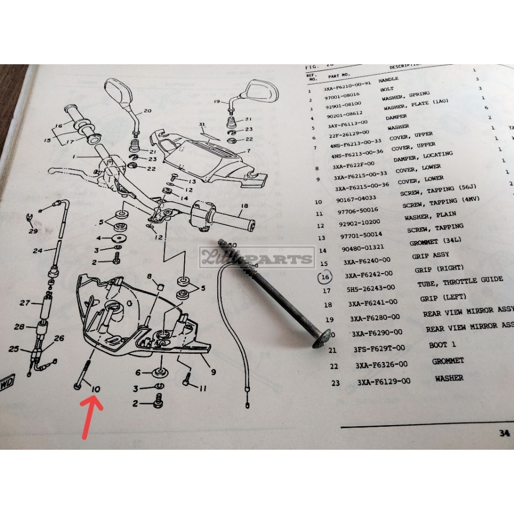Baut skrup batok lampu depan yamaha force1 f1 f1z non original