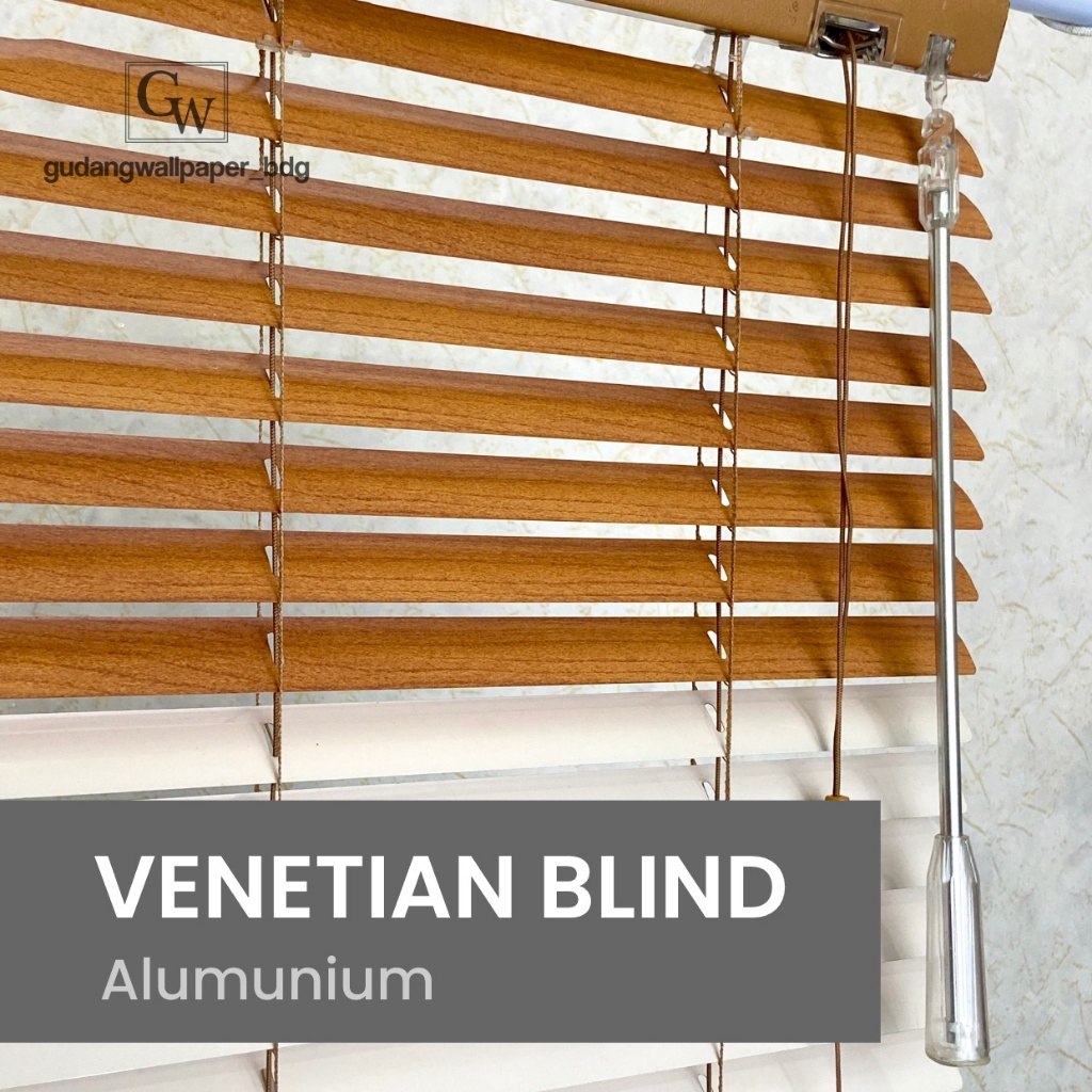Venetian Blind Tirai Jendela Aesthetic Tirai Gulung Sharp Point Tirai Aluminium