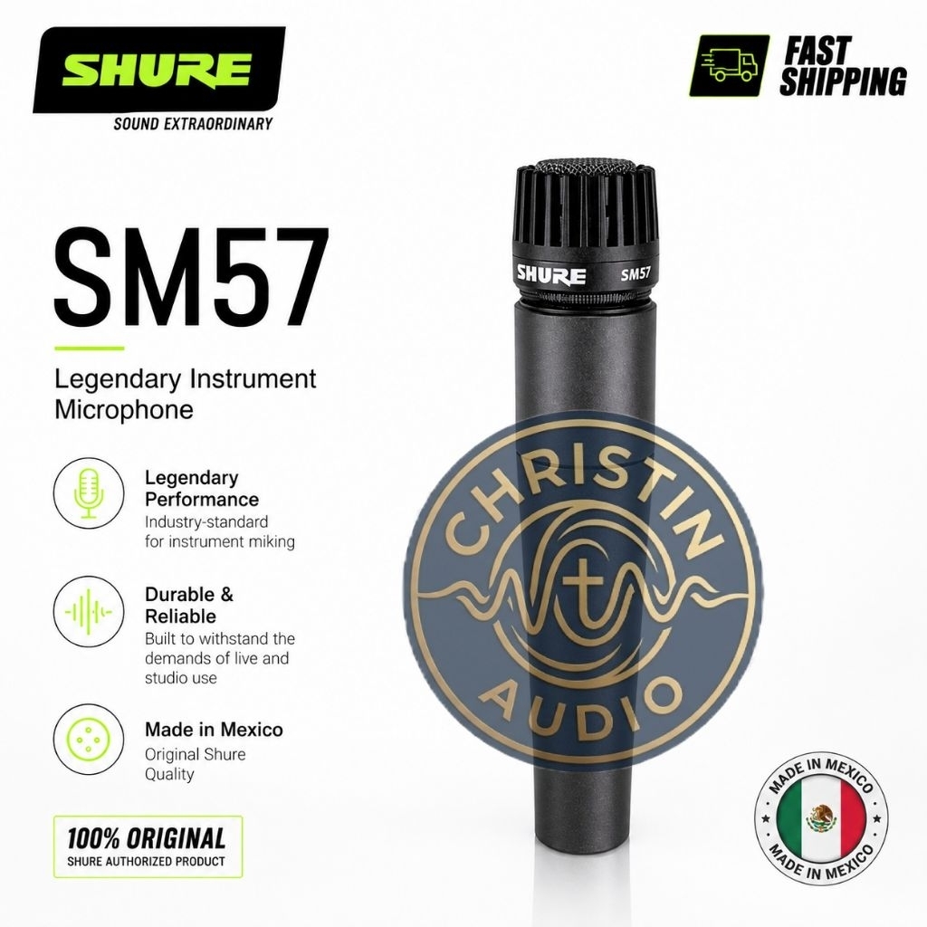 Mic Kabel Legendary Dynamic Instrumen SM57 / SM-57 Original Made In Mexico
