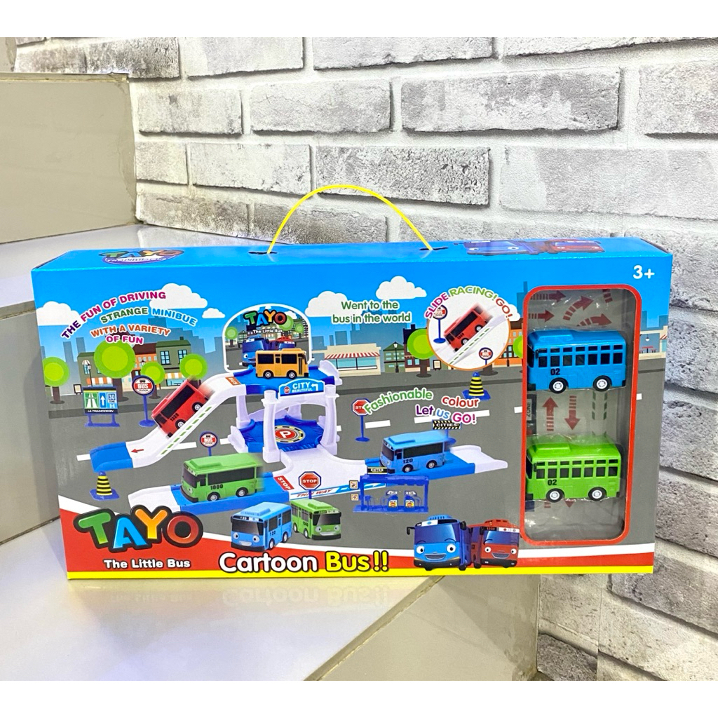 Mainan Kendaraan Tayo The Little Bus / Bus Tayo Set track Jalanan / Tayo dan Arena jalanan