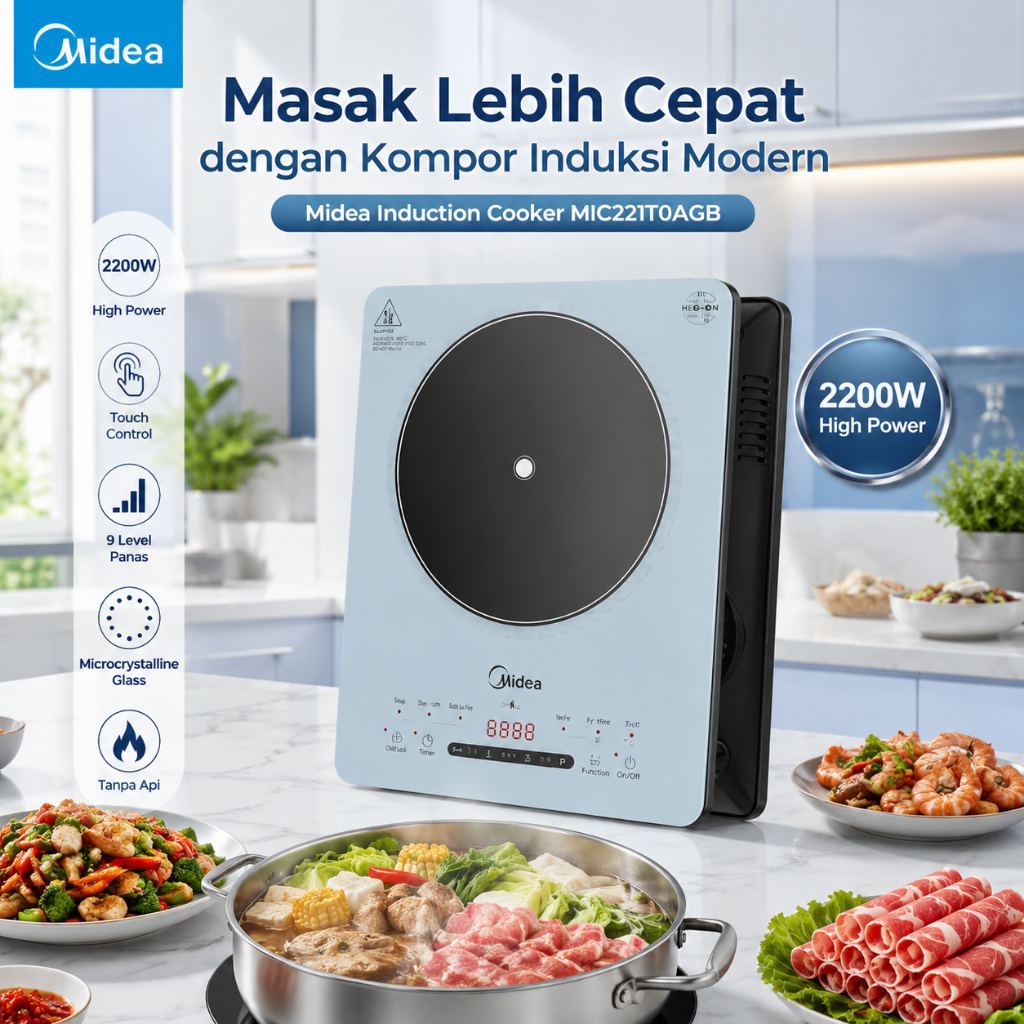 MIDEA Induction Cooker MIC Series – Kompor Canggih 120W – Cocok untuk Rumah & Kos