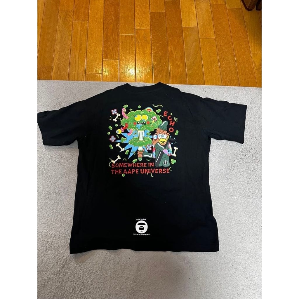 (ORIGINAL JAPAN) T-shirt AAPE BY A BATHING APE Hitam s