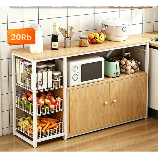 Meja Dapur / Meja Kompor 2 Tungku / Lemari Dapur / Rak Oven