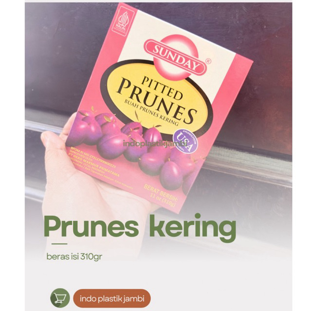 pitted prunes sunday 310gr buah prunes