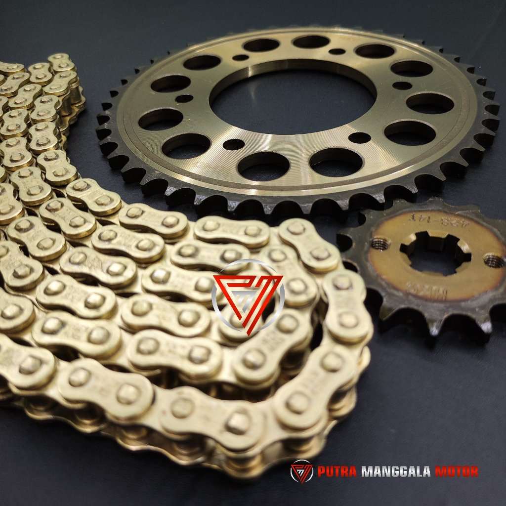 Gear Gir Satu Set Vixion New Vixion Old Jupiter Mx King 150 Paket Gold Emas Gigi Tarik VIXION