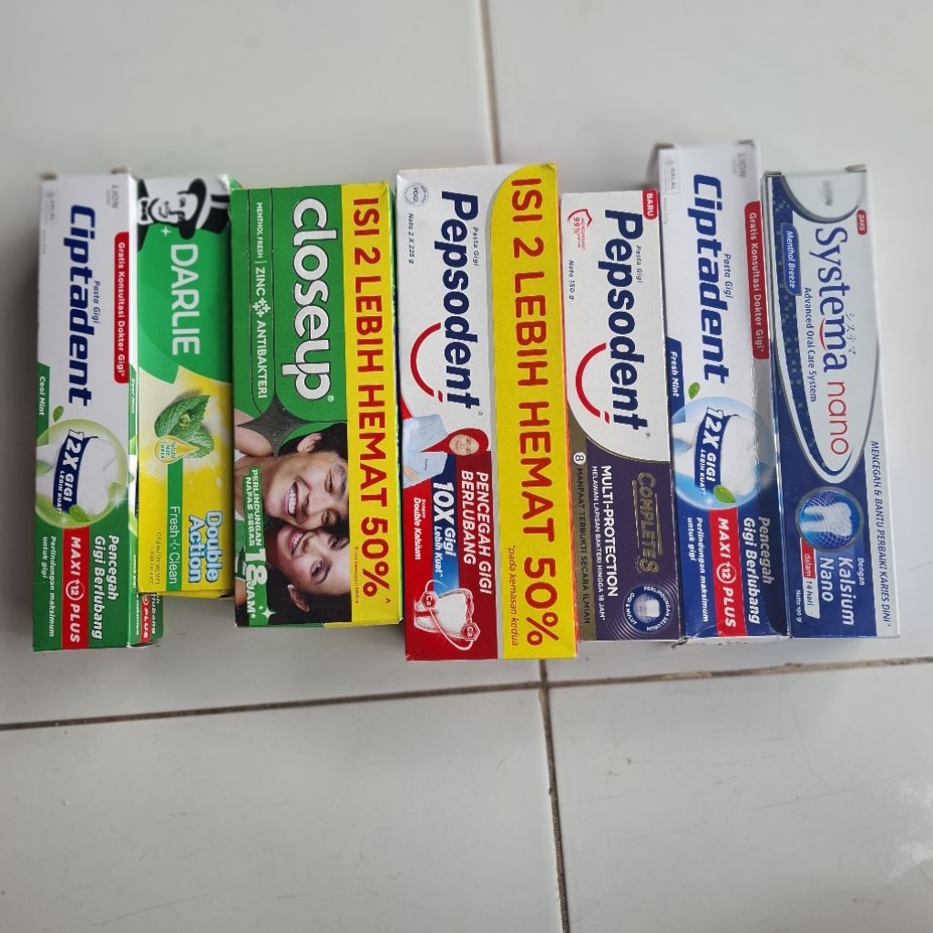 ODOL ALL MERK  PEPSODENT.CIPTADENT.SYSTEMA.CLOSEUP.DARLIE