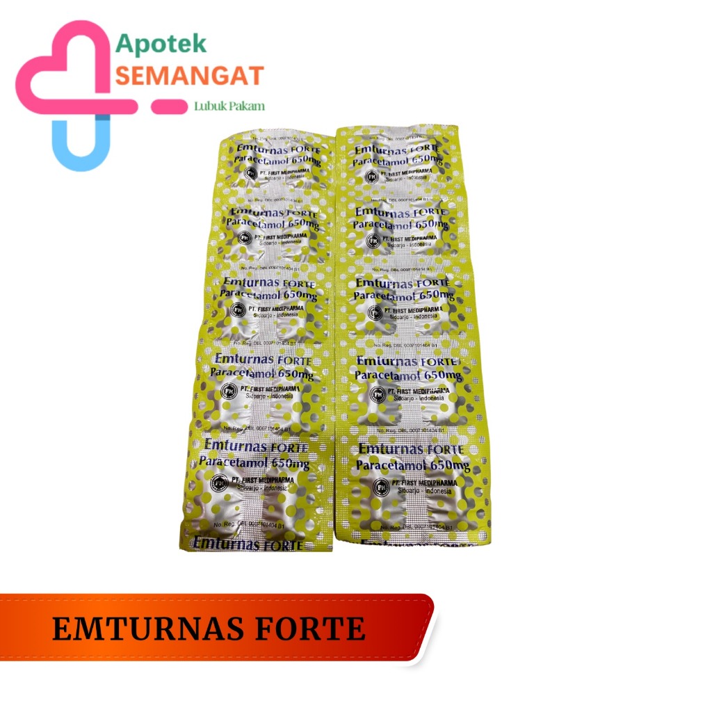 Emturnas Forte  Paracetamol 650 Mg - 1 strip