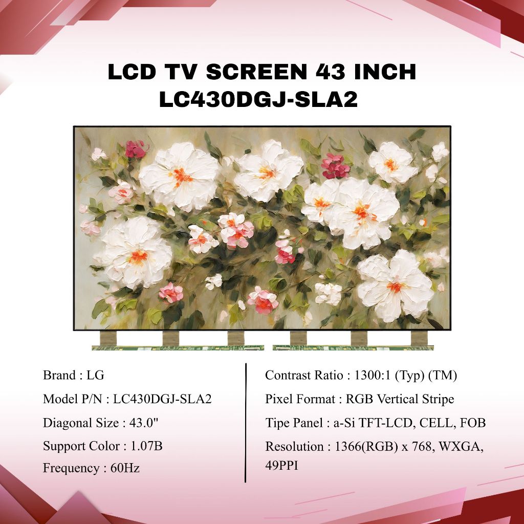LG LCD TV SCREEN 43 INCH ORIGINAL #1 LC430DGJ-SLA2 LC430DQC-SPA1 LC430DQJ-SLA1