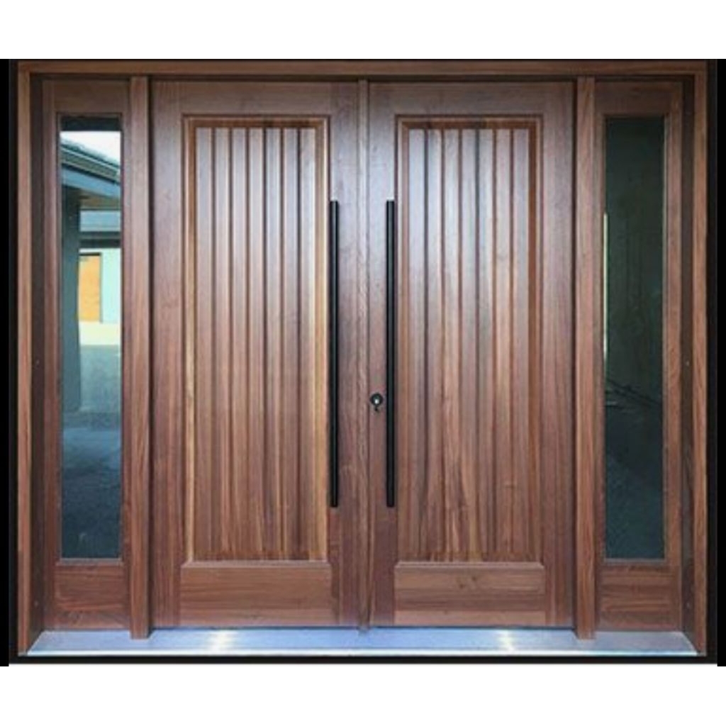 Pintu Kupu Kupu, 2 Jendela + Kusen Full Kayu Kamper