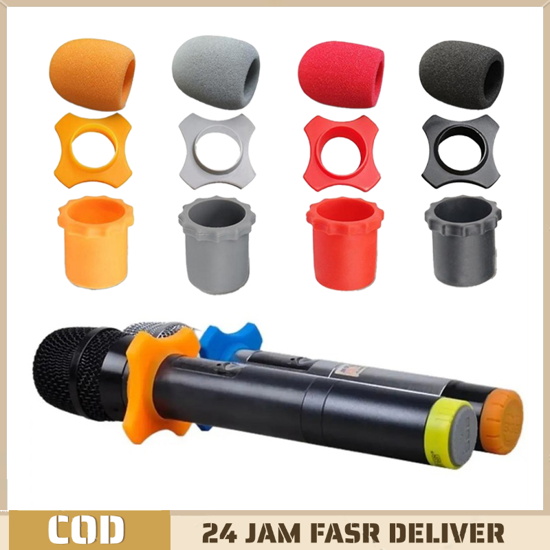 Aksesoris Mic Wireless Ring Mic Anti Slip Busa Mic Kepala Karet Mic Bawah Set Mic Pelindung Universa