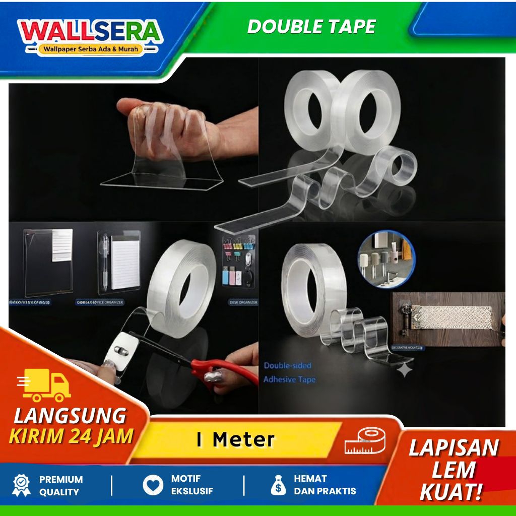 Nano Tape Perekat Kuat Serbaguna Double Tape Bening