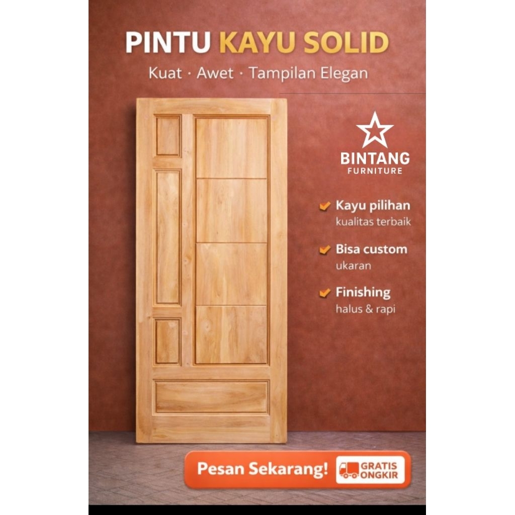 Pintu Rumah Kayu Mahoni Pintu Utama Pintu Depan Minimalis Pintu Kamar Murah