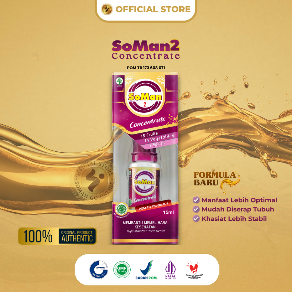 SoMan 2 Concentrate Herbal Tetes - Suplemen Pemulihan Tubuh & Imunitas Keluarga -  100% Original