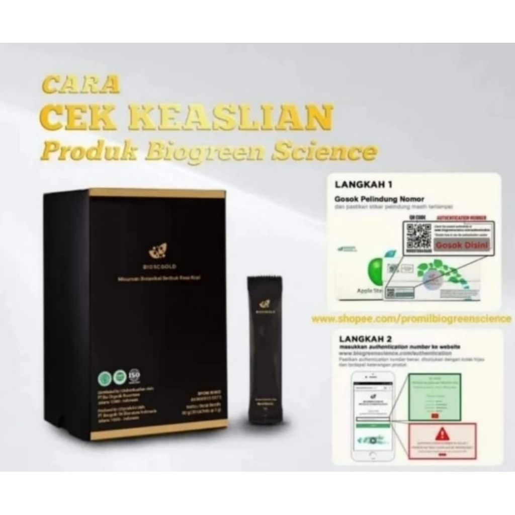 30 Sachet 3 Gram BioSc Gold - Meningkatkan Daya Tahan Tubuh, Kesehatan Otak, Kekuatan Otot biogold b