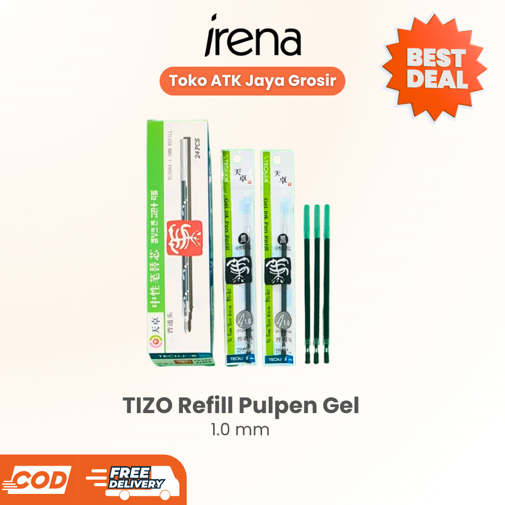TIZO Refill Pulpen Gel 1.0 mm Isi Ulang Pulpen Gel Tizo