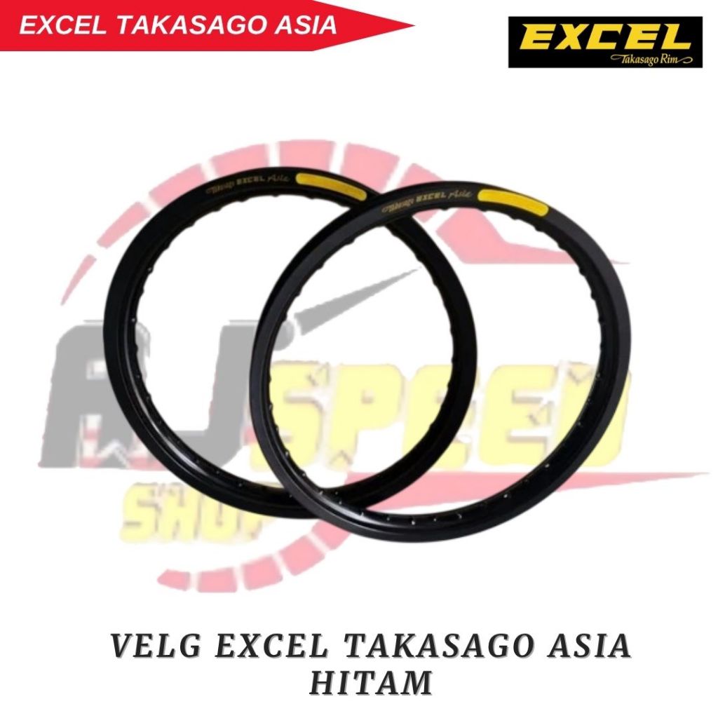 VELG RIM PELG TAKASAGO EXCEL ASIA - TEA WARNA HITAM UKURAN 160 185 RING 17 18  LUBANG 36 ORIGINAL