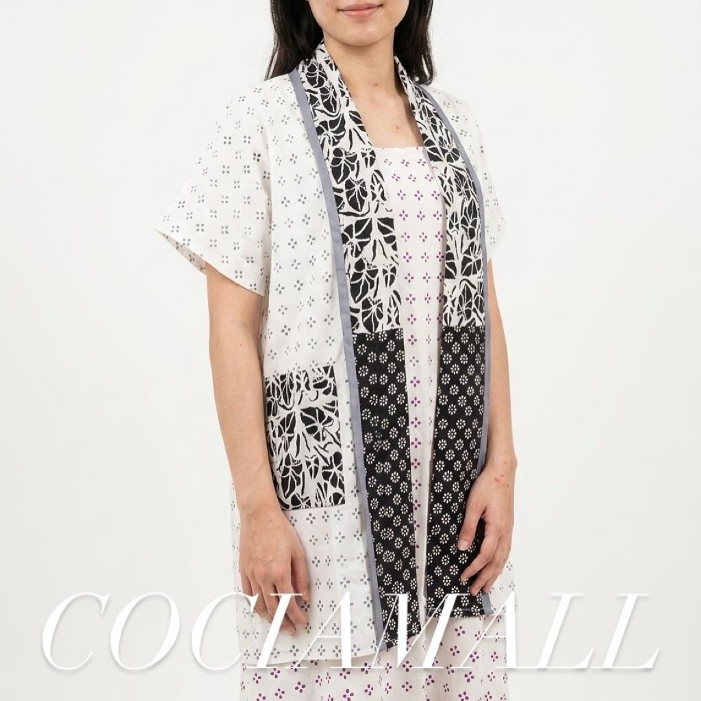 Outer Batik Lengan Pendek Kombinasi Ekslusif Wanita Modern Allsize Ld 120cm Panjang 80cm Bahan Katun