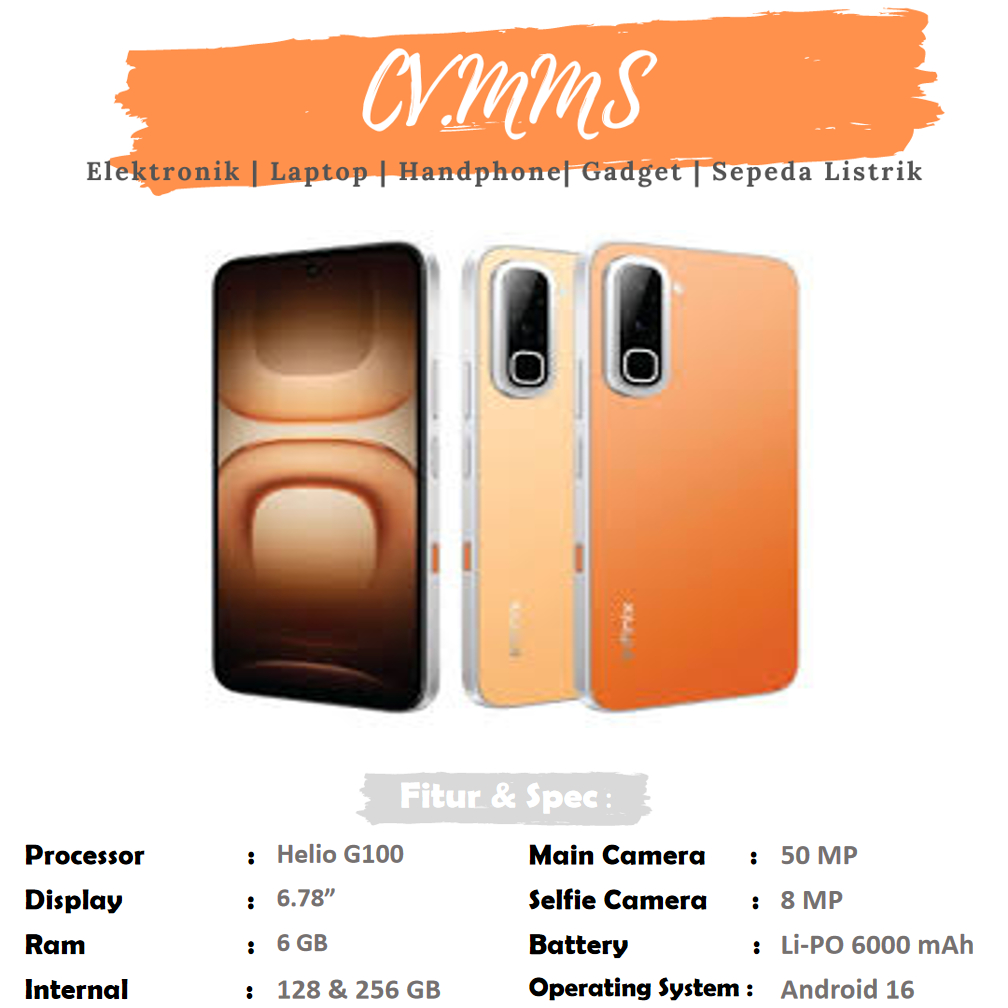 Infinix Hot 70 ram 6/128 - 6/256 GB MediaTek Helio G100 Garansi Resmi