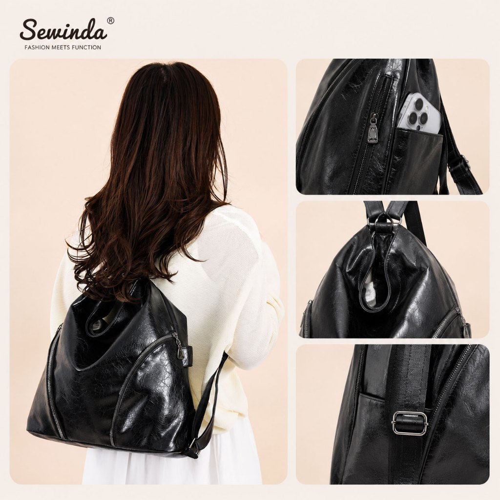 NEW SEWINDA TOTE BAG SHOULDER BAG KULIT PUTAS SELEMPANG WANITA TRAVEL BAG VINTAGE
