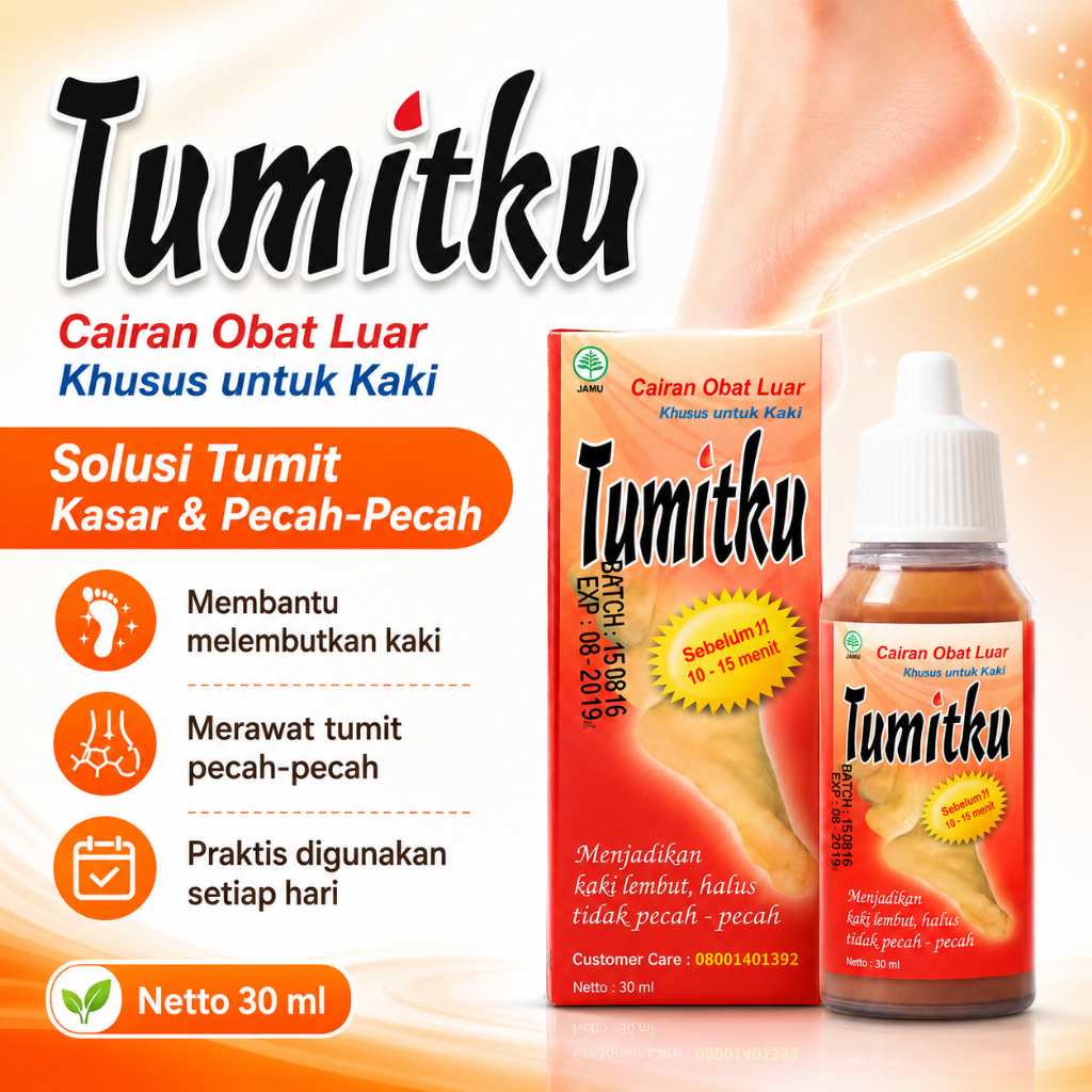 Tumitku Obat Kaki 30ml Mengatasi Kaki Pecah & Kapalan obat kaki kapalan Pecah Pecah