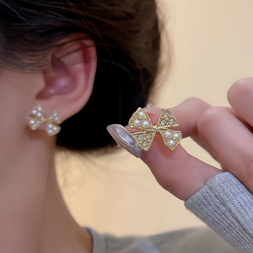 FF270[COD]Anting Pita Mutiara Emas Anti Karat, Perhiasan Stylish|anting aksesoris