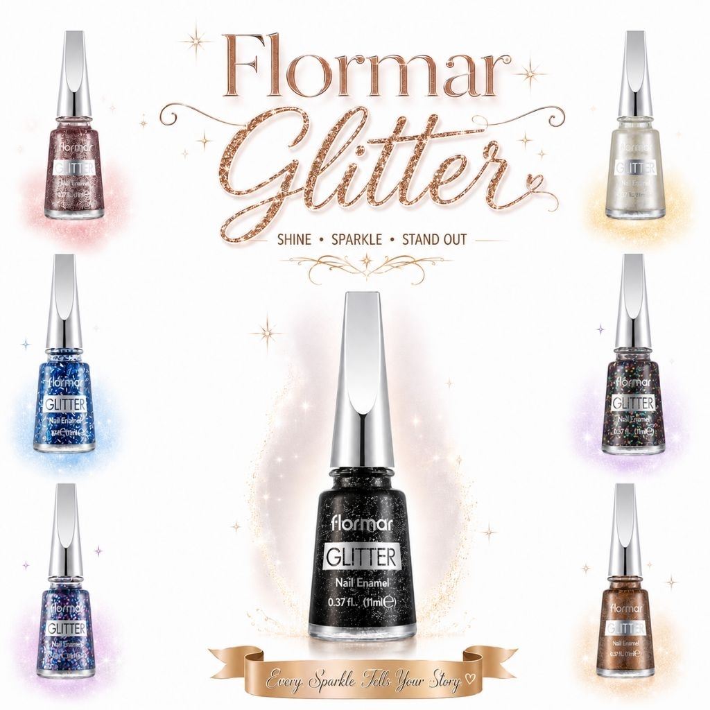 Kutek Glitter Flormar Nail Enamel Sparkling Color untuk Daily & Party Look