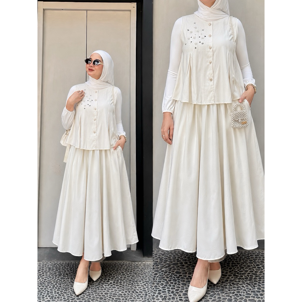 Diandra Set Rok Vest Detail Payet cantik