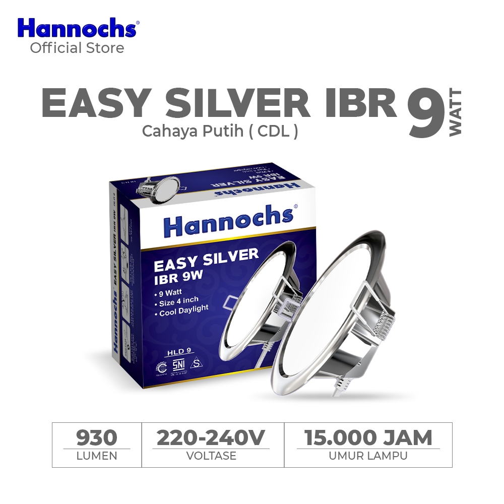 Hannochs Downlight LED Easy Silver 9W IBS Cahaya Putih