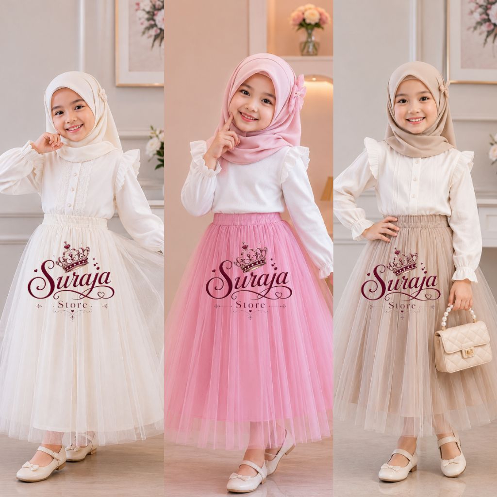 ROK TUTU ANAK 1 LAYER, ROK TILE ANAK , ROK MEWAH ANAK