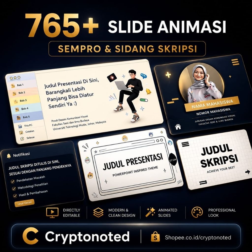 PROMO 765+ Slide Presentasi PPT Sempro & PPT Sidang Skripsi Bergerak